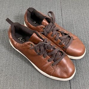 City Streets Harrison Sneakers Mens Size 10 M Brown Faux Leather Casual Shoes